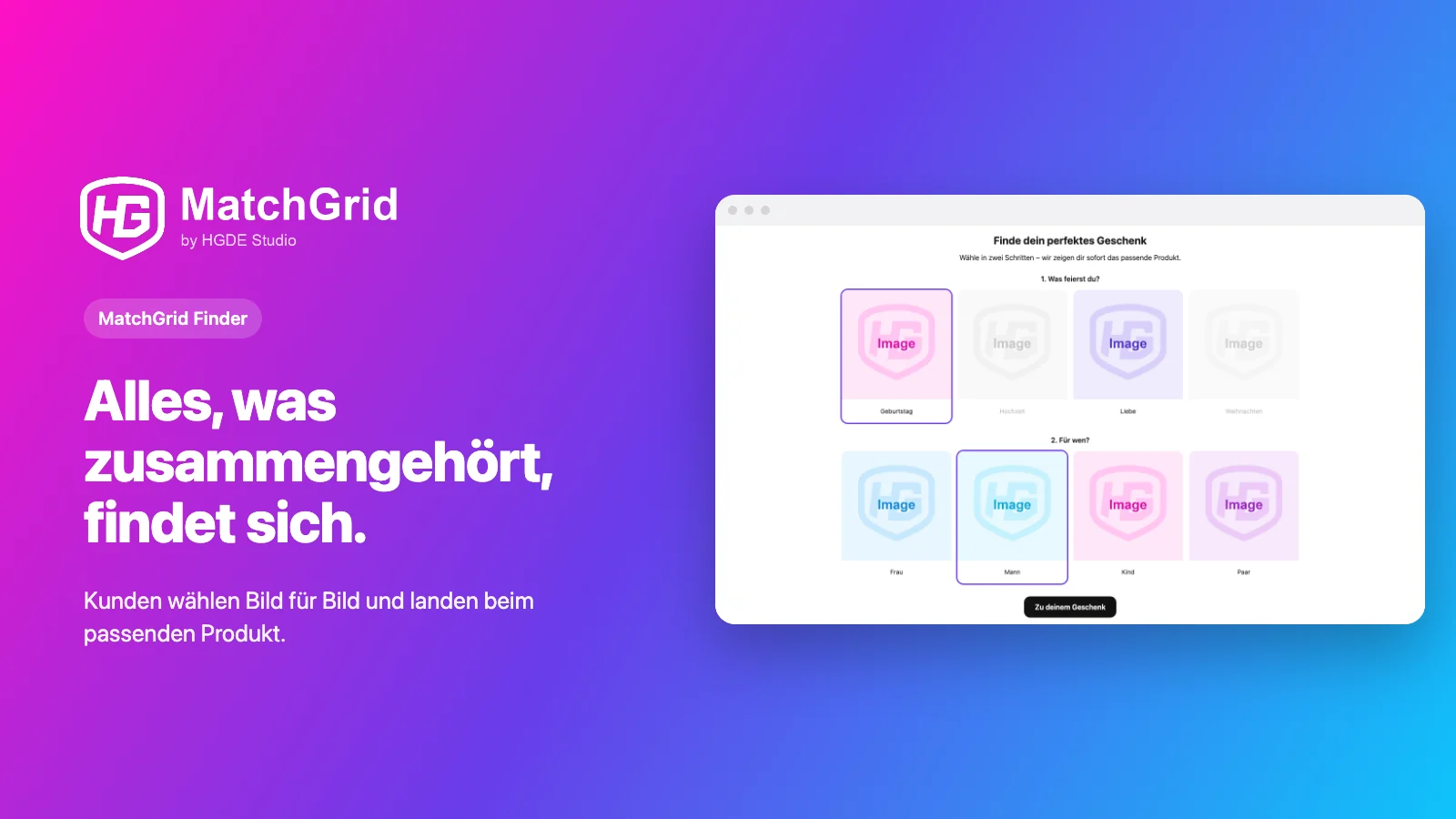 HGDE MatchGrid: Bildkarten führen zum passenden Produkt